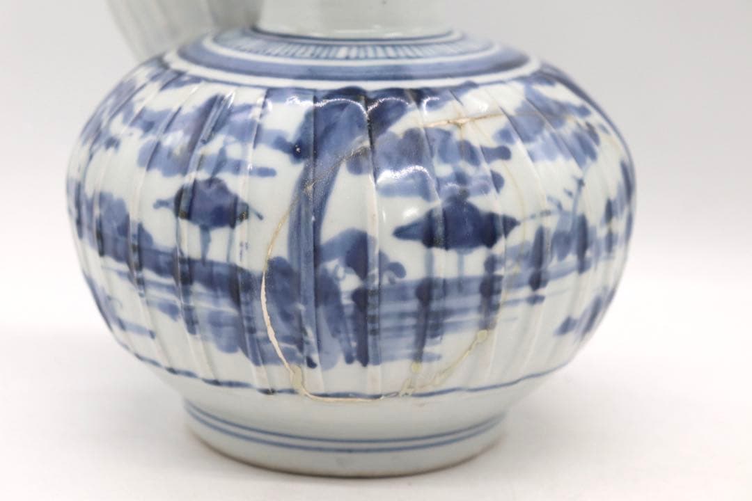 中国　明時代　染付　浄水瓶　仏具　送料込み0806