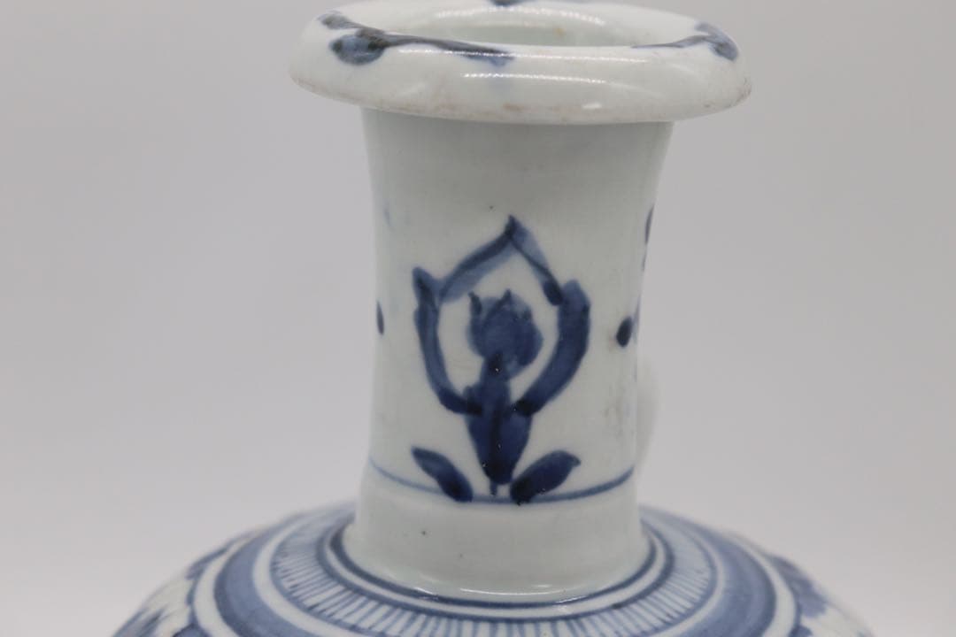 中国　明時代　染付　浄水瓶　仏具　送料込み0806