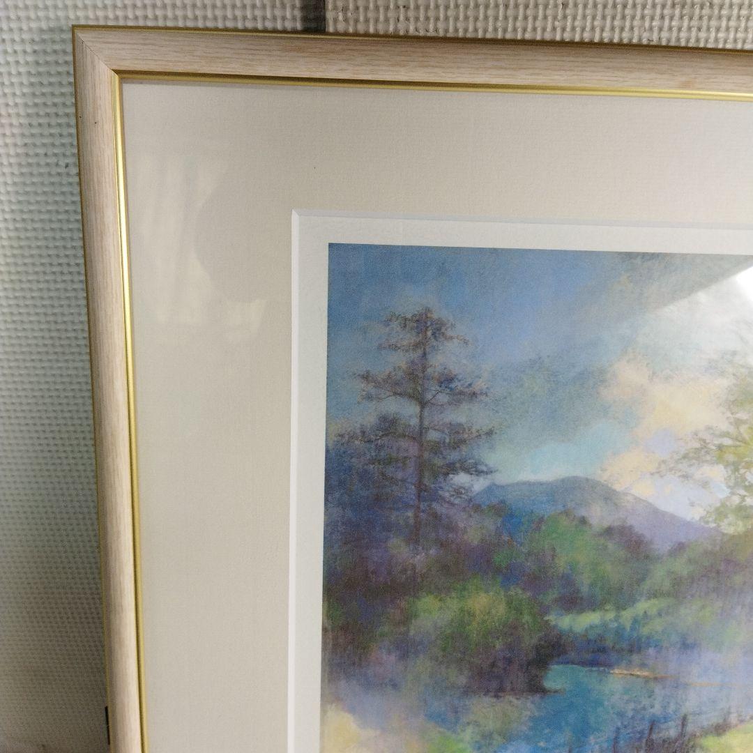 柳井貴光　風景画 初夏　軽井沢　千ケ滝　フレーム付き