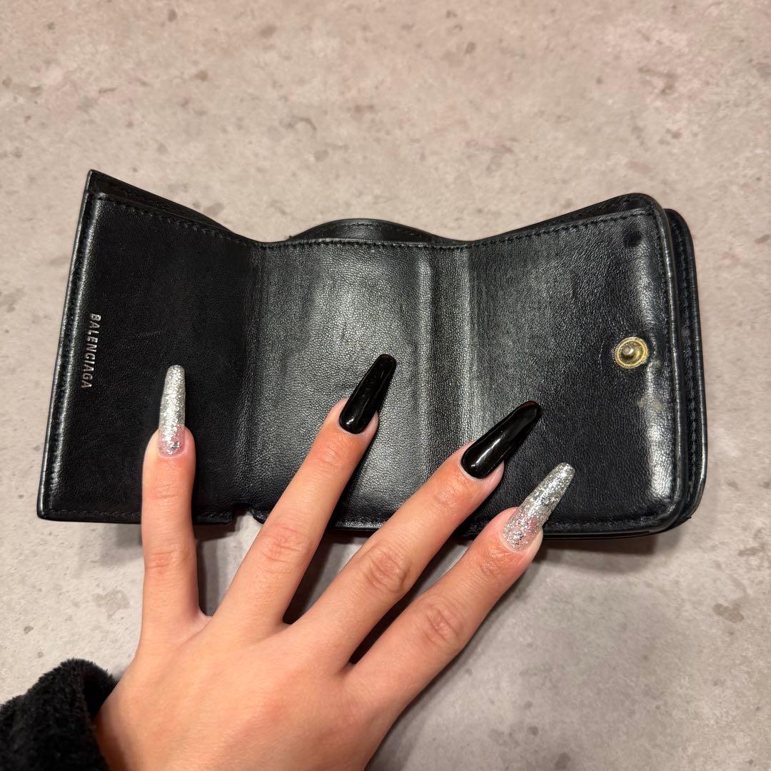 【すたあ】BALENCIAGA ミニ財布 黒 レザー