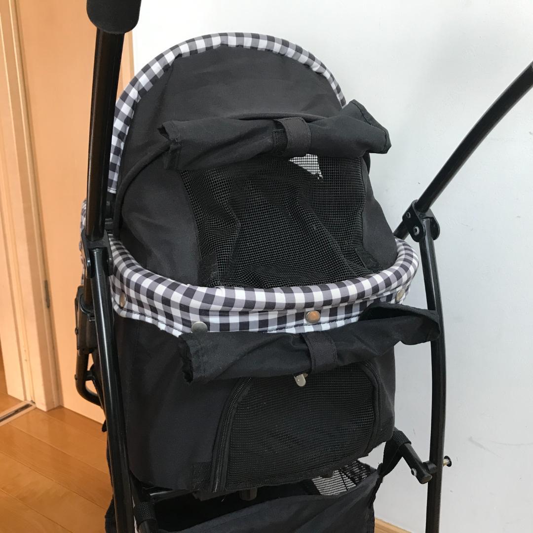 ねこるん 猫専用カート オープンキャビン 黒チェック ジェックス ペットカート