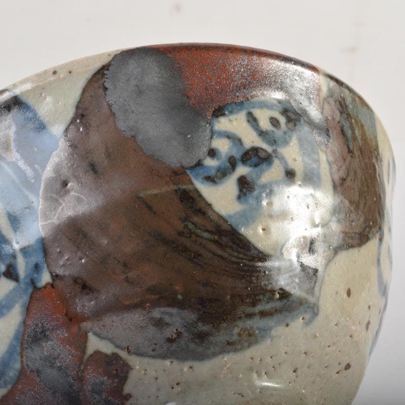 茶道具　染付　微風吹幽松　近聴声愈好　茶碗　清水公照絵付　共箱　V　6609