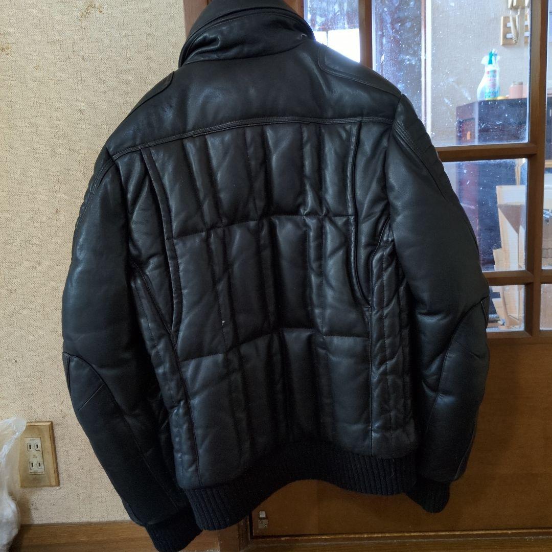 ユニオンジャップシングルライダースダウンジャケットブラックサイズM