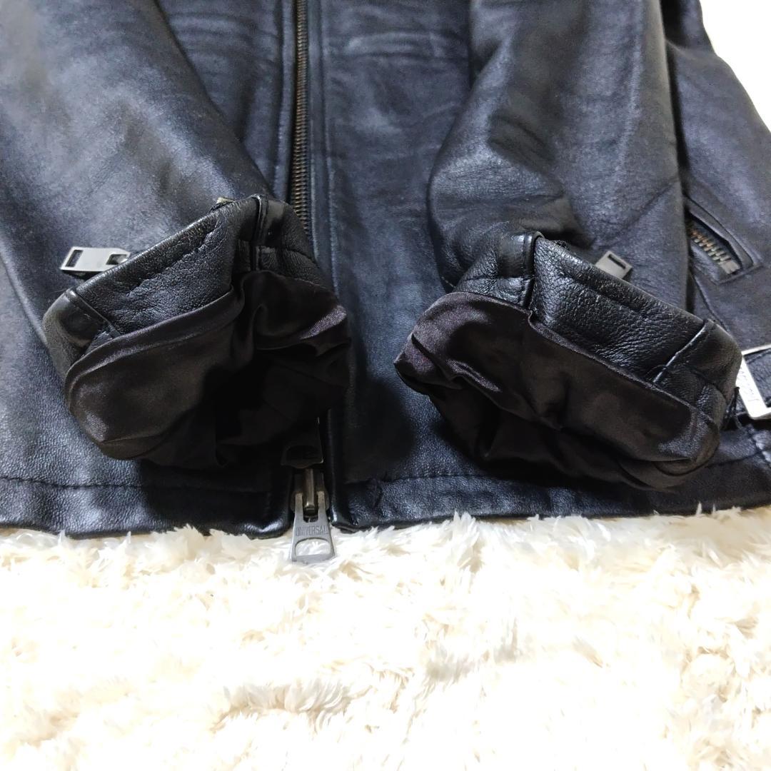 ジャックローズ ライダースジャケット ラムレザー サイズ4 シングル ブラック