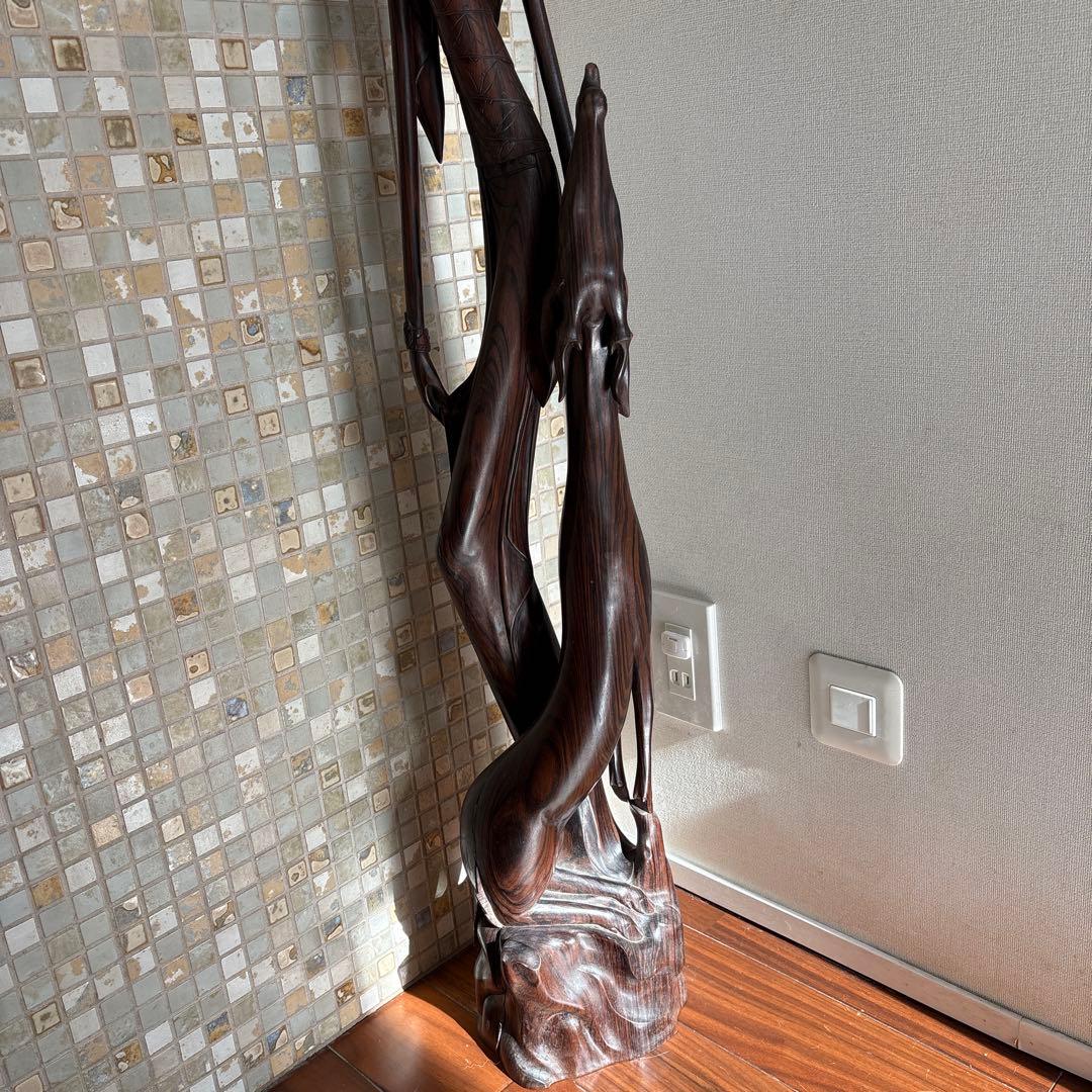 アジアンスタイル 木製彫刻 約130センチ