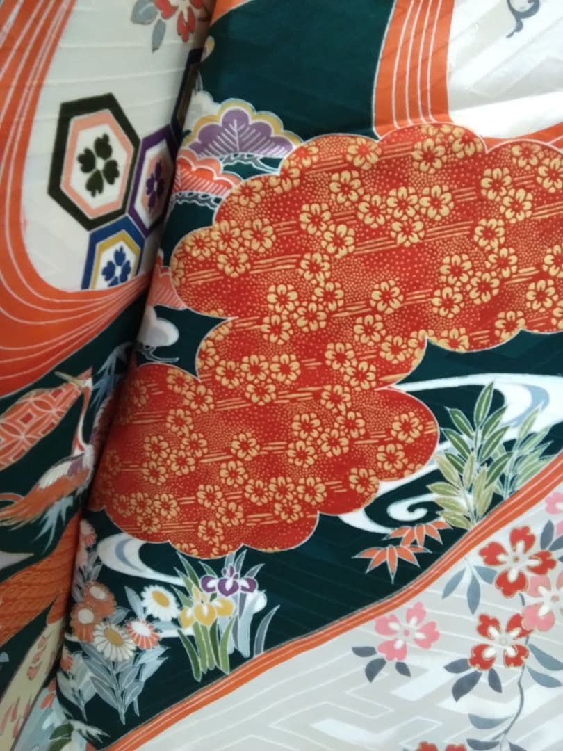 超お買得】振袖フルセット、正絹振袖成人式、重ね衿帯揚げ帯締め、西陣袋帯落款