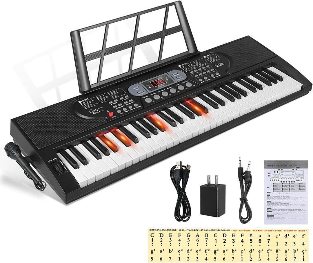 【M1885-105-70】電子ピアノ　61鍵盤　デジタルピアノ　電子キーボード