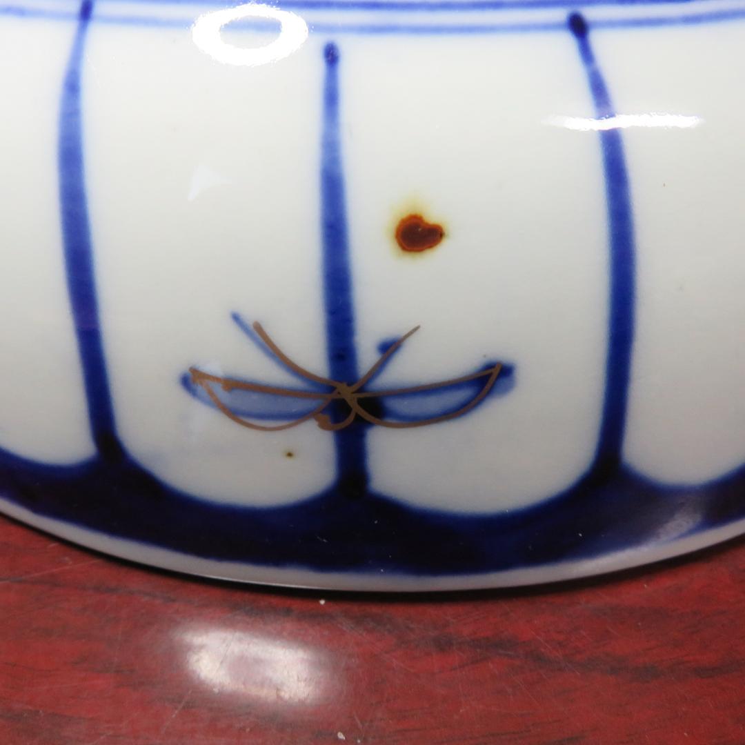 三組丼 山水 染付 二重高台 明治 三つ丼 三つ鉢 古伊万里 江戸 明治