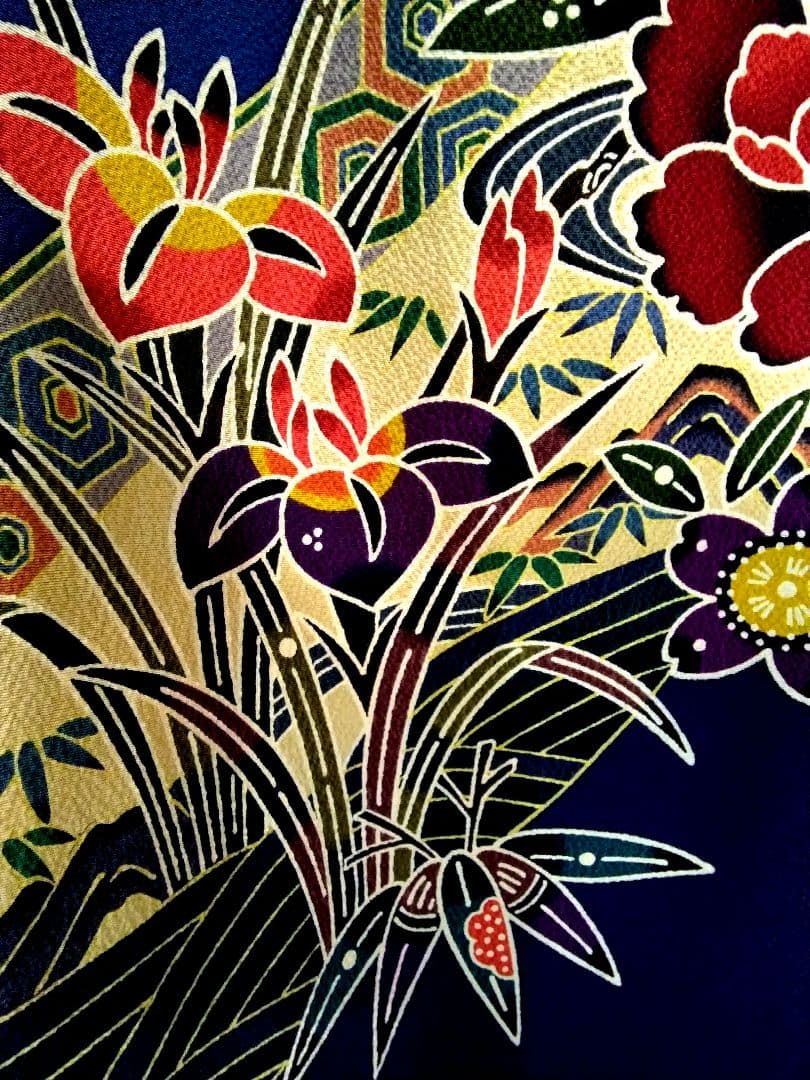 振袖フルセット、正絹紅型成人式、重ね衿、帯揚げ帯締め、西陣袋帯、襦袢、ガード加工