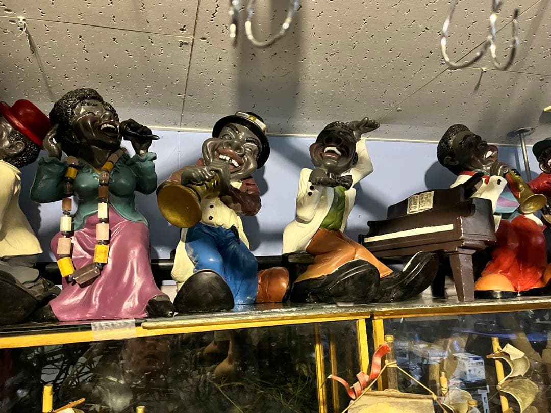 ジャズ人形、38センチ、FRP製黒人人形、JAZZ人形、JAZZ黒人バンド、