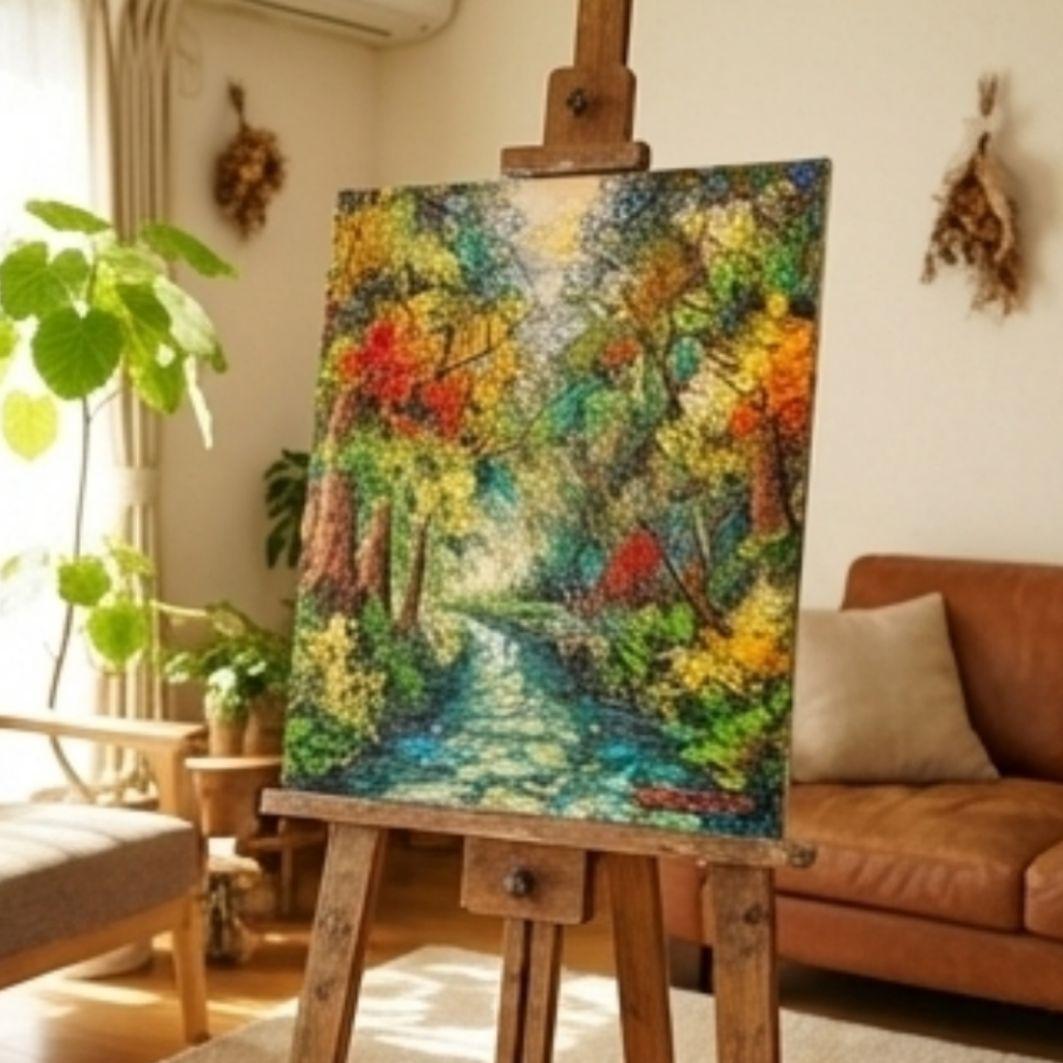 油絵 油彩 油彩画 絵 絵画 【色彩の森】