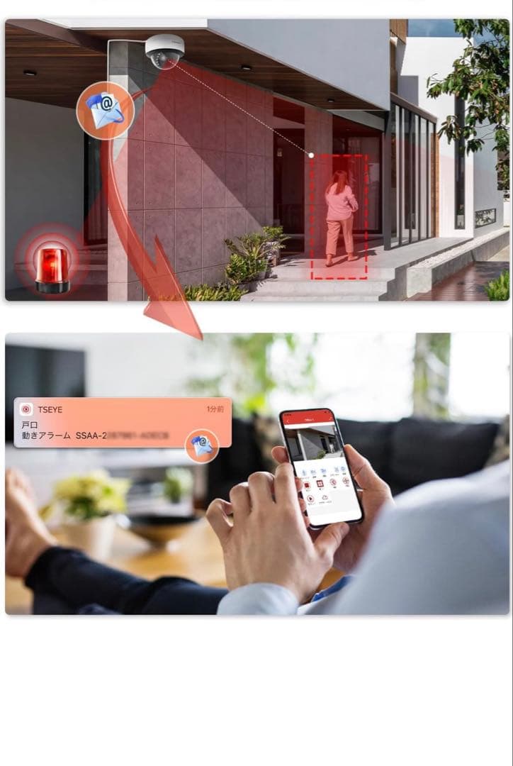 高画質防犯カメラ4台　3TBHDD内蔵レコーダー