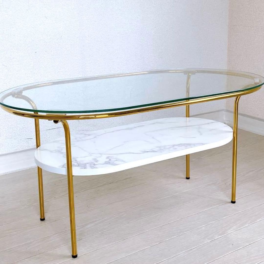 Francfranc レガートコーヒーテーブルS ガラス スリム お洒落 フラン