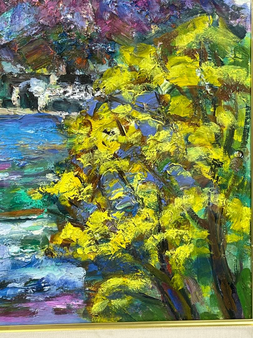 額入り油彩画 福本けいこ 風景画 1137