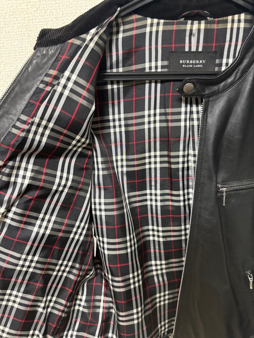 BURBERRY BLACK LABEL レザーライダースジャケット Lブラック