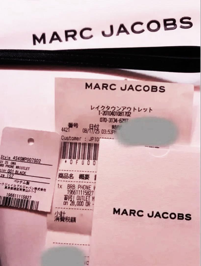 即購入可✰【新品】MARC JACOBS 二つ折り財布 黒フォンリストレット