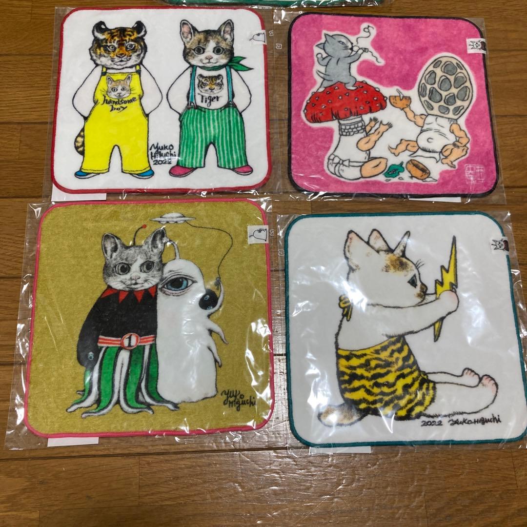 ヒグチユウコ　タオルハンカチ　ひとつめちゃん　ギュスターヴ　5枚セット
