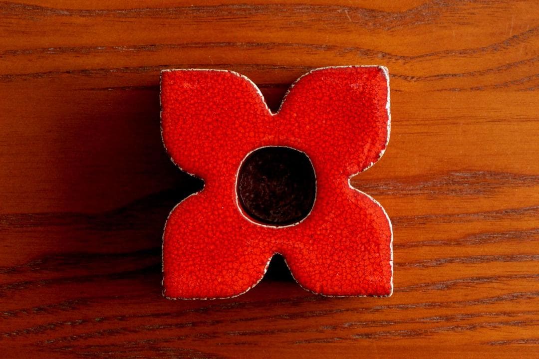 Lisa Larson リサラーソン キャンドルスタンド 赤4