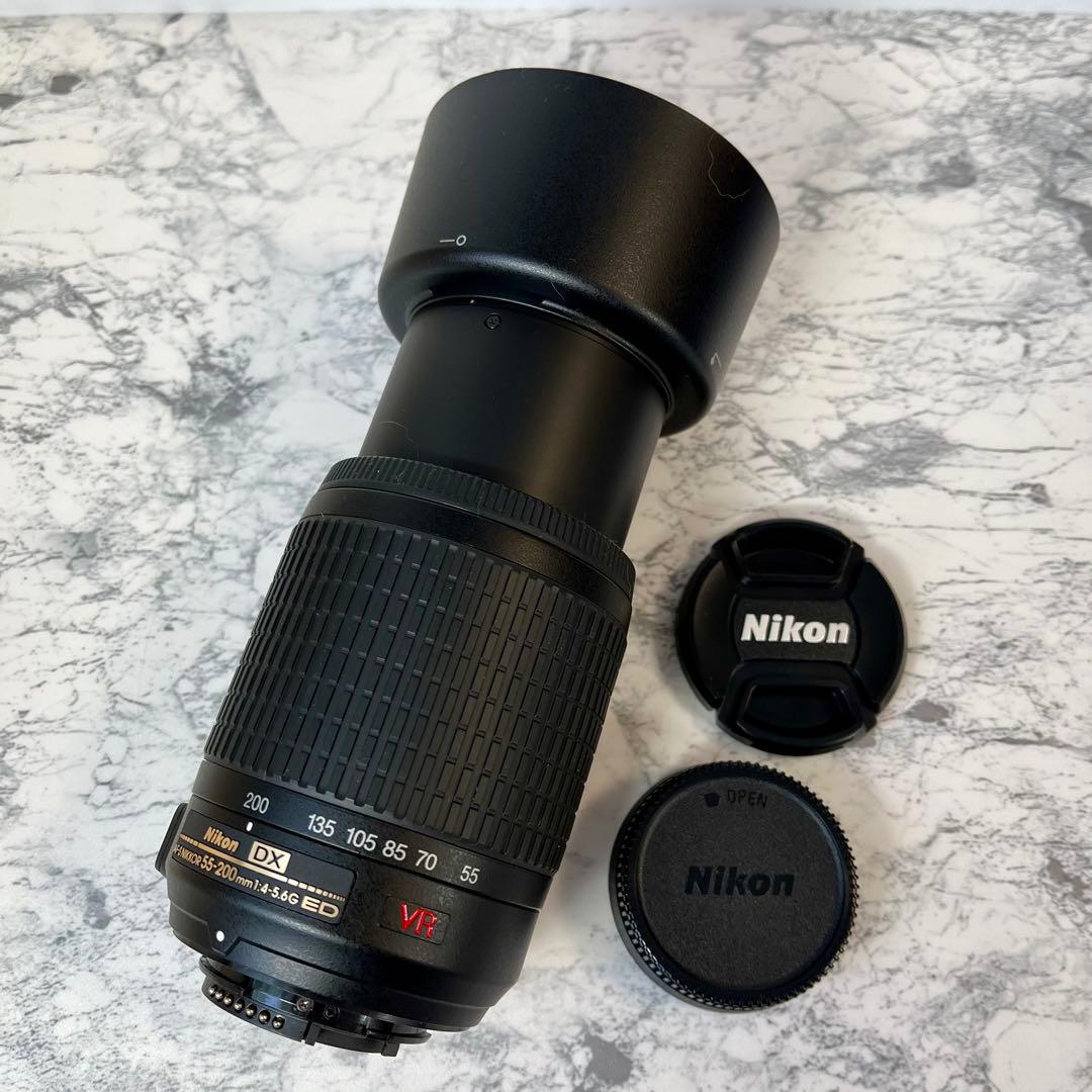 【美品】Nikon 55-200mm f/4-5.6G ED VR 望遠レンズ