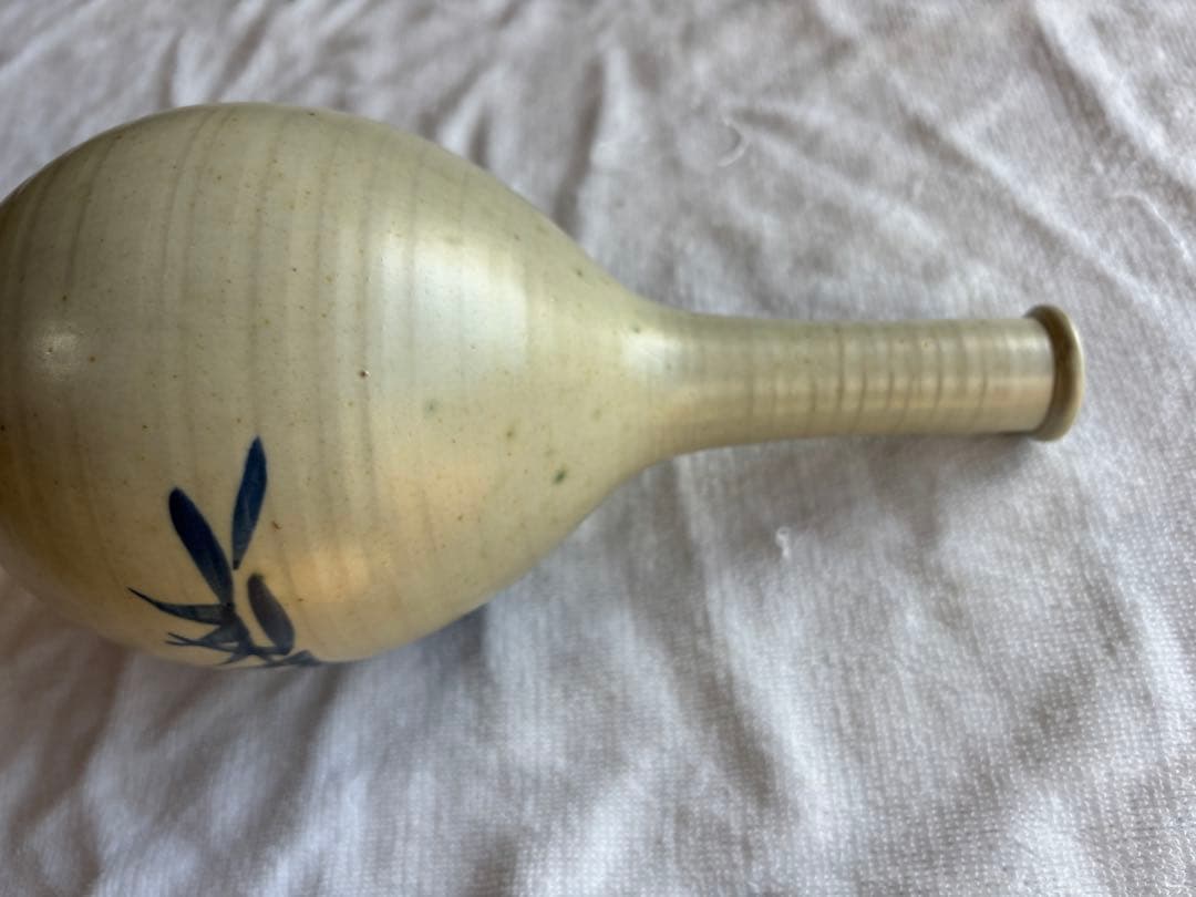 古伊万里　古染付 竹虎図 鶴首徳利　 花器 一輪挿し 時代物
