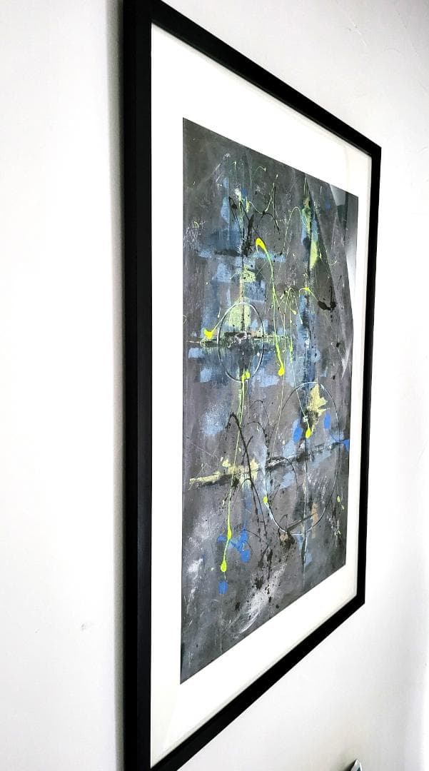 絆 / 抽象画 77×56㎝ B2 額縁セット 原画1点のみ モダンアート