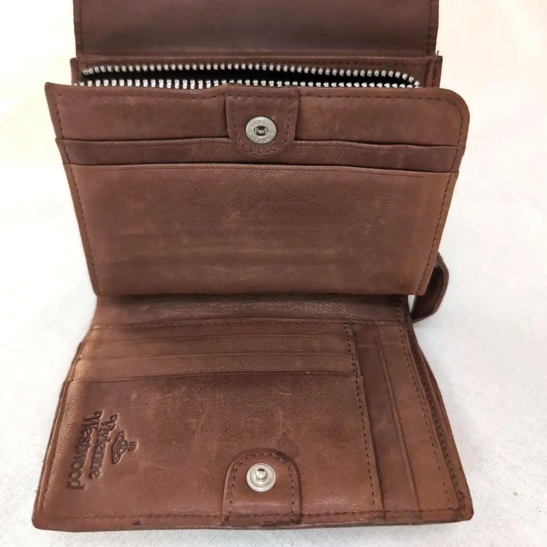 Vivienne Westwood 本革 折り財布 ブラウン 使用感あり d51