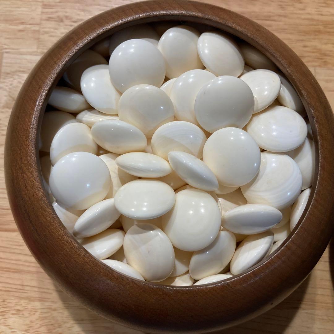 囲碁　碁石　蛤　蛤碁石　 本蛤 那智黒　白×181 黒×181 34号