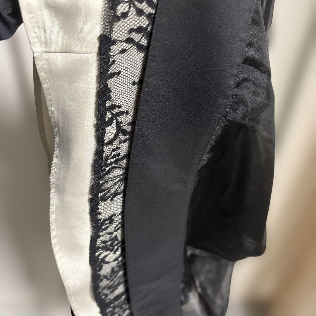 【1回着用】Mystrada プリーツメロードレス 黒 ロング 結婚式 披露宴