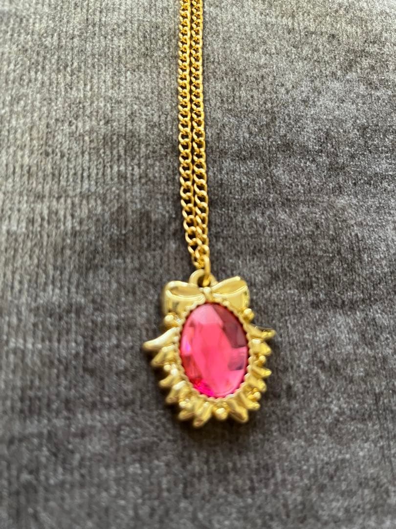 レア セボンスター ネックレス リボン ピンク 平成レトロ