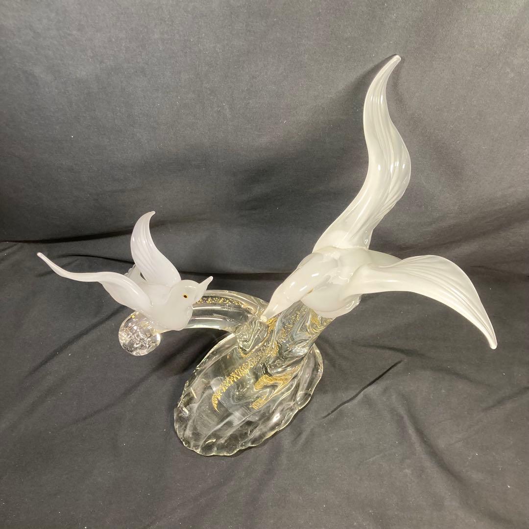 【美品】マルティグラス 鳥 ガラス工芸 置物