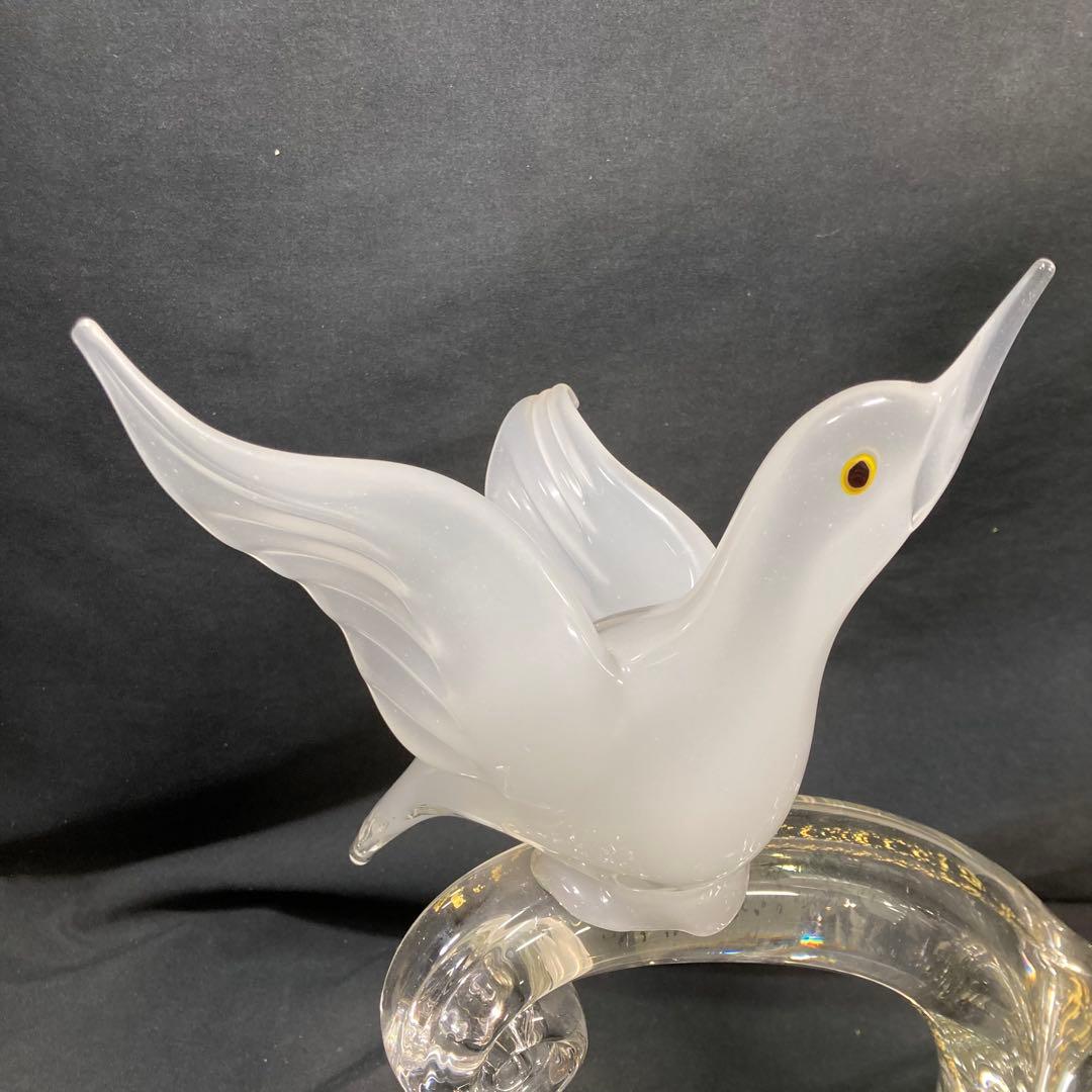 【美品】マルティグラス 鳥 ガラス工芸 置物