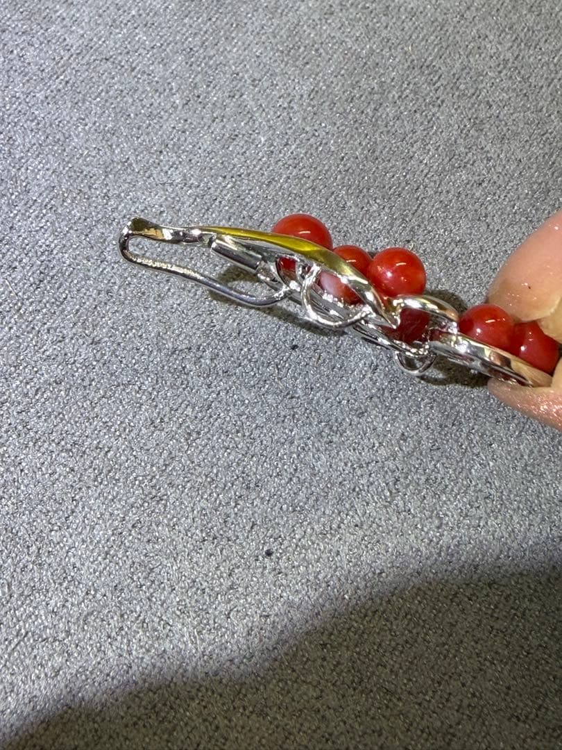 ｍｉｕトップダイヤモンド付け刻印　赤珊瑚 ペンダントトップ 珊瑚血色　5g