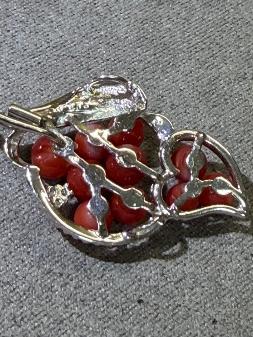 ｍｉｕトップダイヤモンド付け刻印　赤珊瑚 ペンダントトップ 珊瑚血色　5g