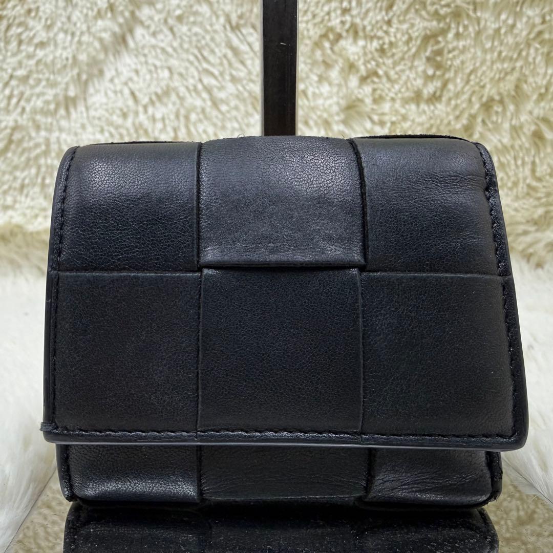 ✨美品✨ ボッテガヴェネタ 三つ折り 財布 カセット ブラック レザー
