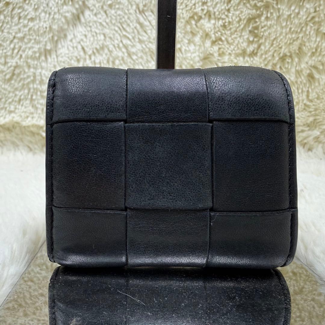 ✨美品✨ ボッテガヴェネタ 三つ折り 財布 カセット ブラック レザー