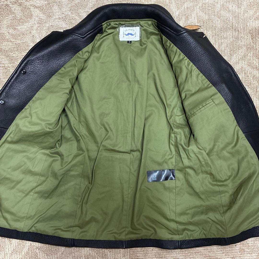 レザーコート　レザージャケット　シープスキン　サックコート　ディアスキン L