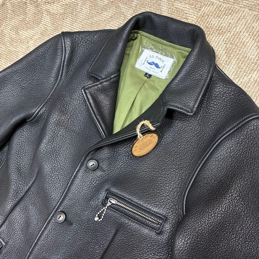 レザーコート　レザージャケット　シープスキン　サックコート　ディアスキン L