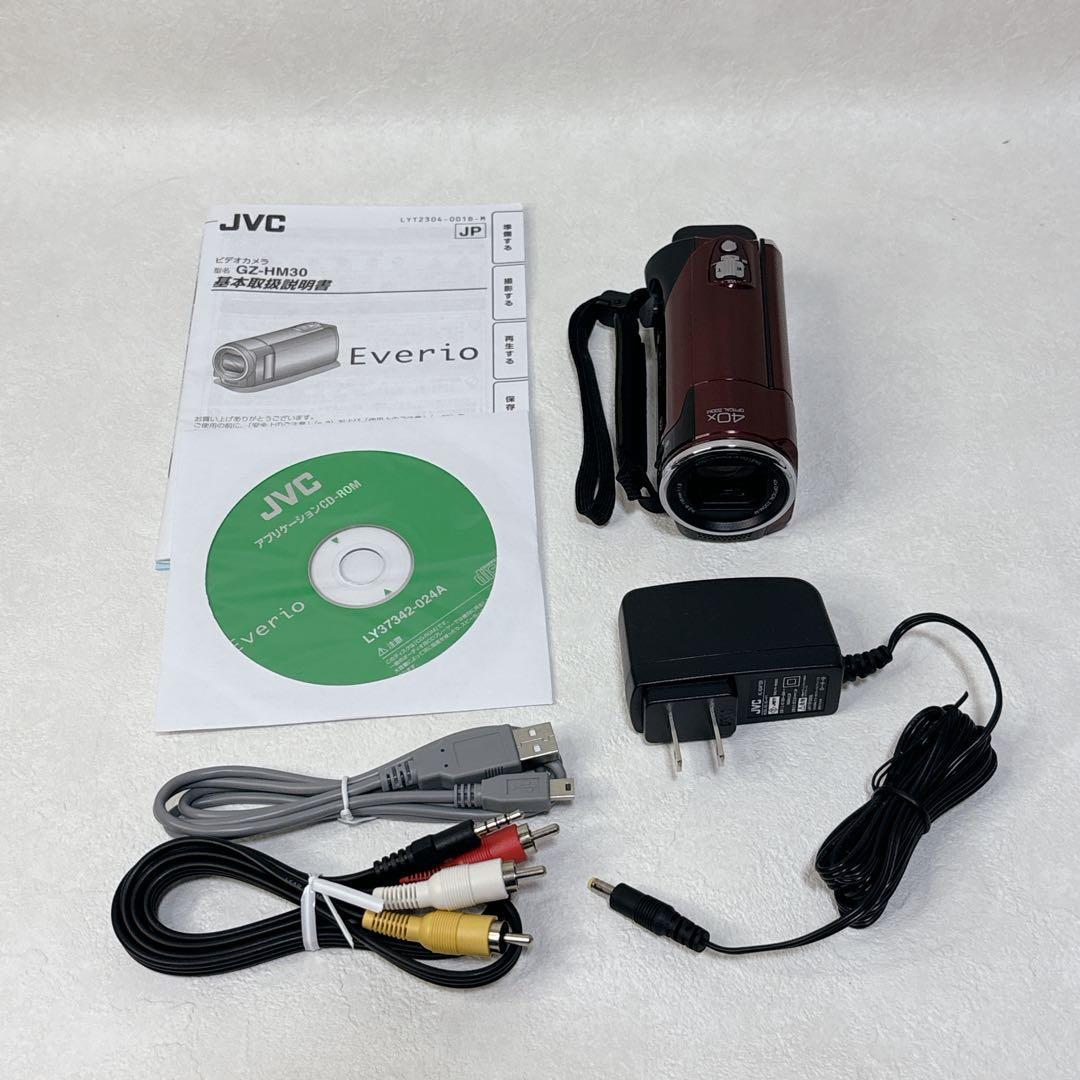 極美品✨ JVC Everio GZ-HM30 ビデオカメラ　レッド　Wi-Fi
