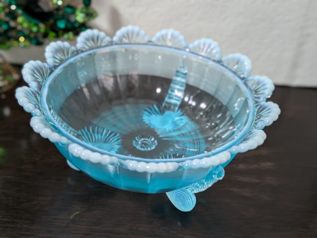 ヴィンテージMosser Glass　ラージサイズ　脚付きベリーボウル 　刻印