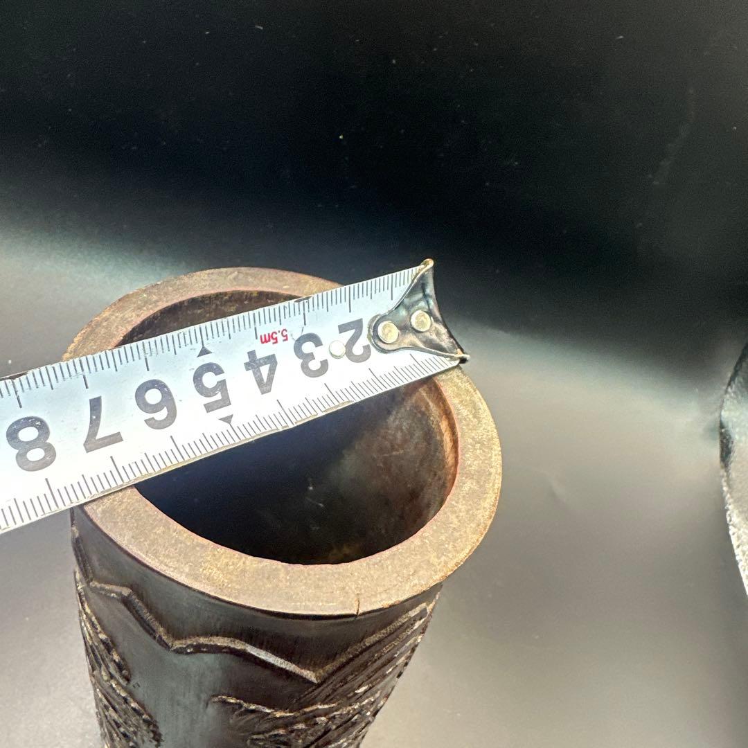 中国，竹彫刻，彫刻，置物，筆入り