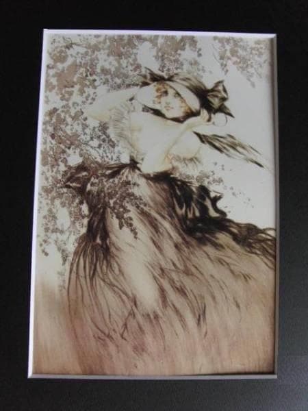 ルイ・イカール、帽子の女、希少限定画集画、新品額装付