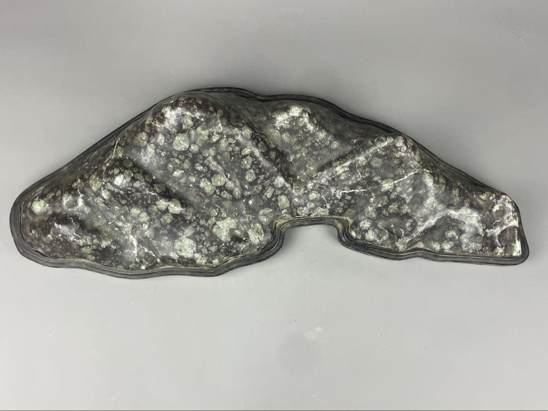 大型 梅花石 鑑賞石 盆石 水石 天然石 ジャスパー 木製台座付 菊花石 鉱石