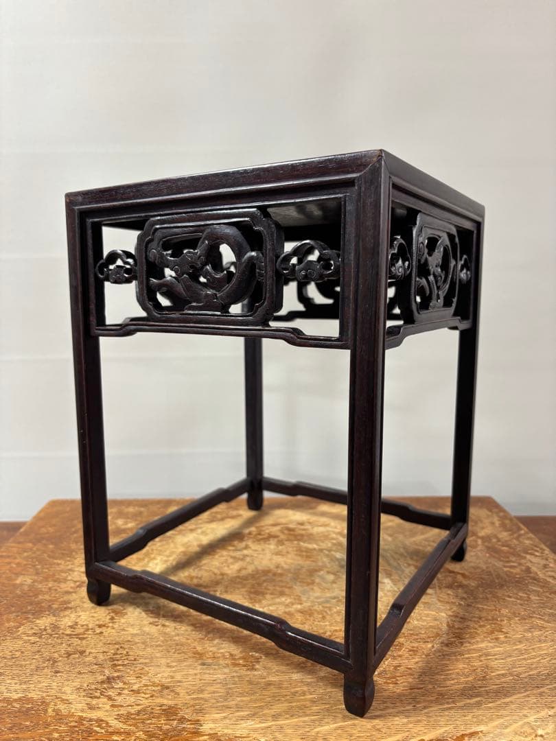 唐木　盆栽台　花台　アンティークウッドテーブル　飾り台　古美術