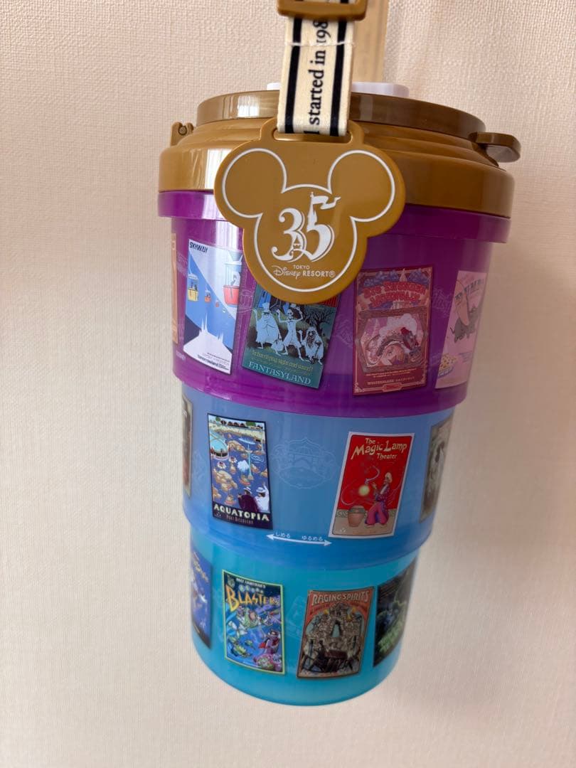 ☆希少　ディズニー　３５周年　アトラクション　ポスター　ポップコーン　ケース☆