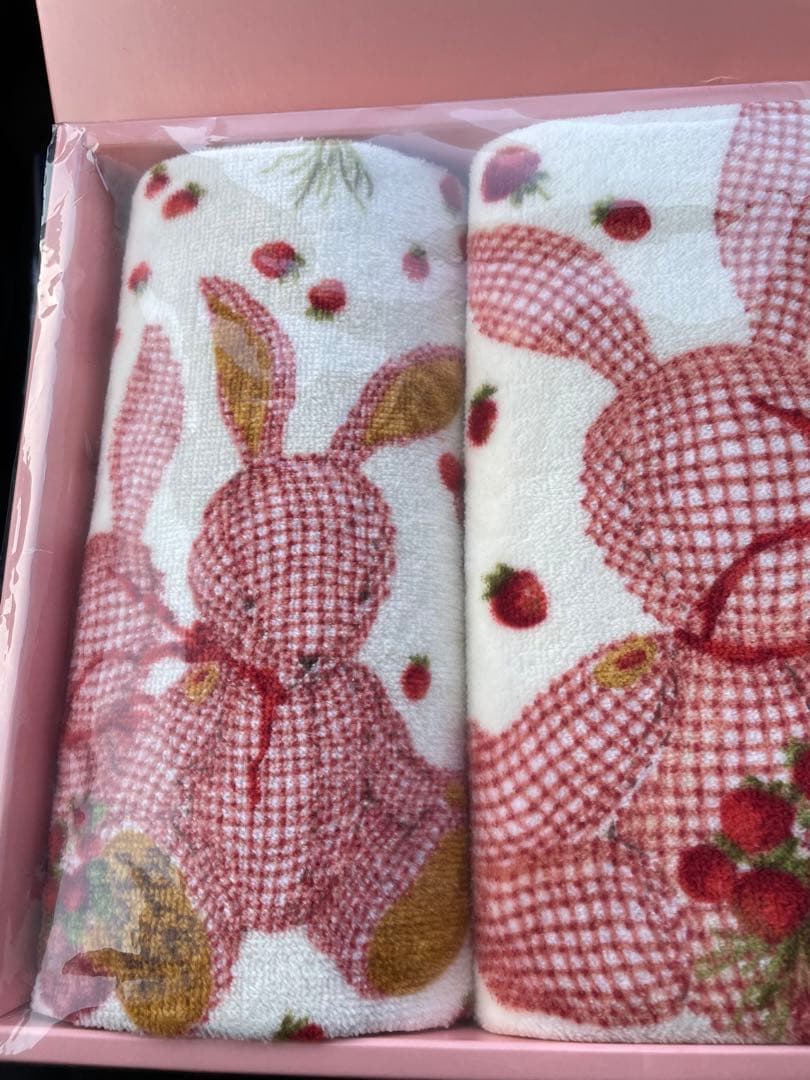 希少　激レア　ピンクハウス ギンガムうさぎ バスタオル　ウォッシュタオル セット