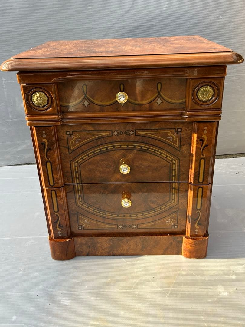 イタリア家具 ローチェスト 3段引き出し アンティーク風