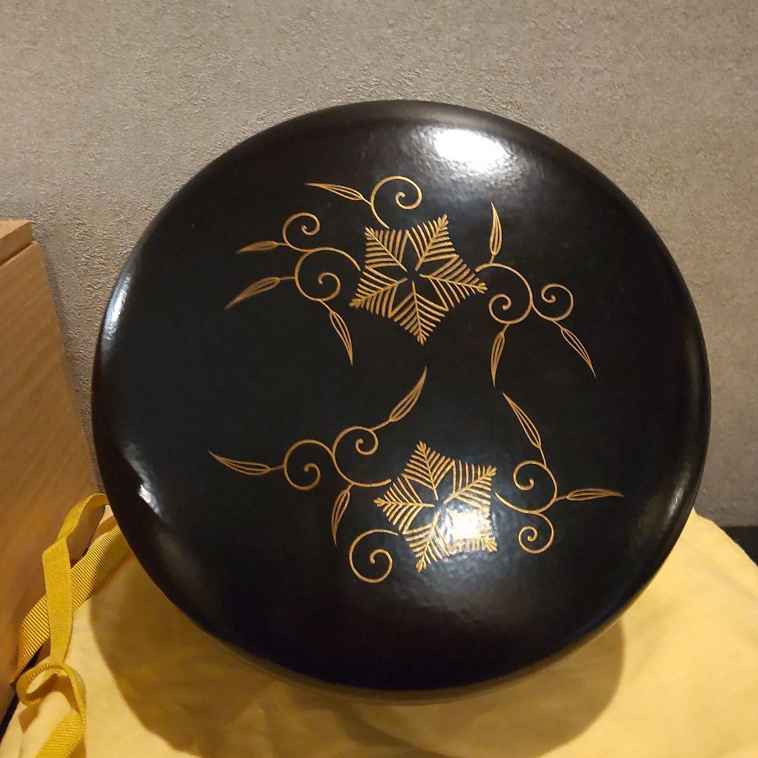 千家茶道具　菓子器　中川光哉　唐草蒔絵食篭