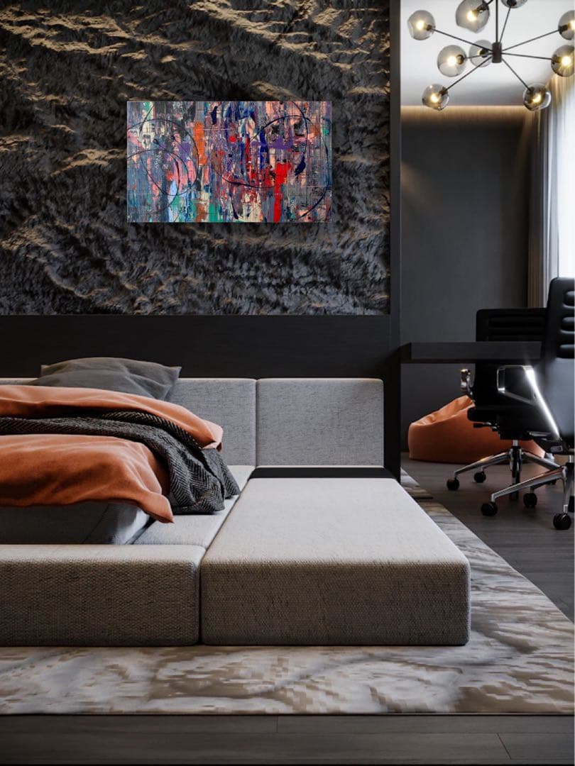 モダン インテリア アートパネル 絵画 抽象画 クール 現代アート 原画