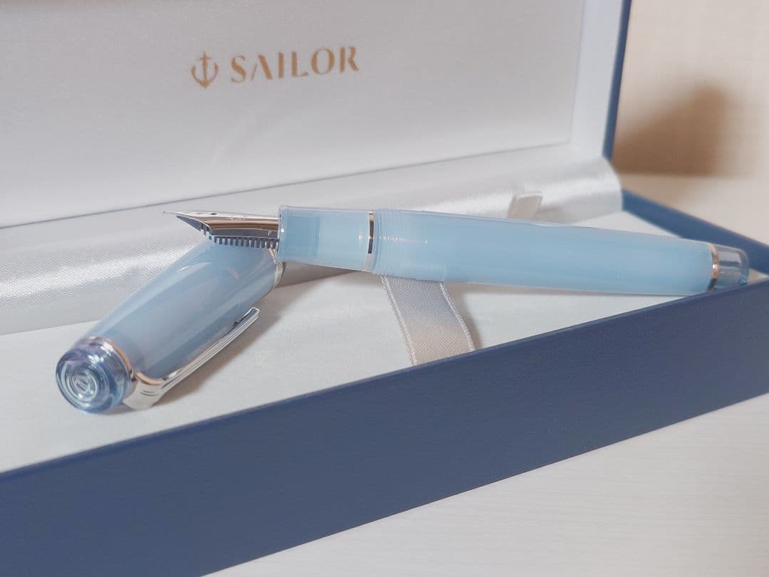 八文字屋　銀山スノーグレー万年筆F・ガラスペンセット　即購入可