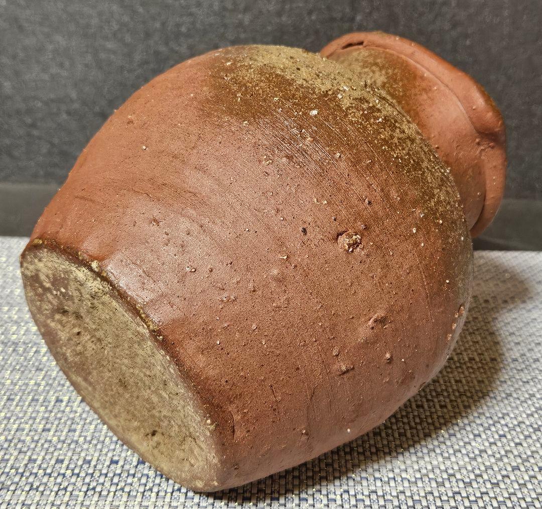 【時代古作品❗】明治時代頃　古備前　波状文様　片口壺　花入れ　花生け　茶道具